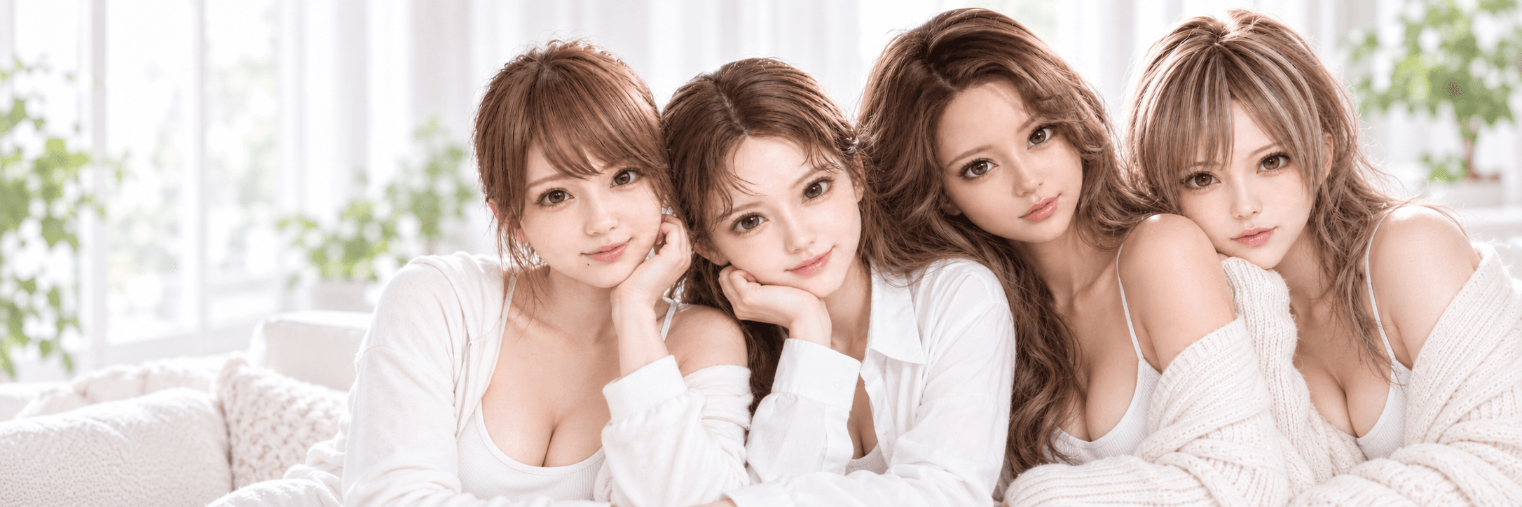 MEROSTAバーチャルモデル4名のグループカット